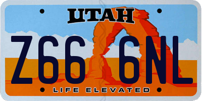 UT license plate Z666NL