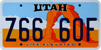 UT license plate Z666OF