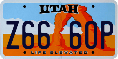 UT license plate Z666OP