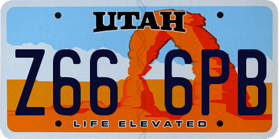 UT license plate Z666PB