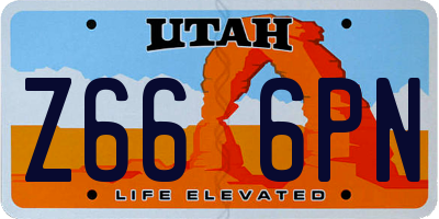 UT license plate Z666PN
