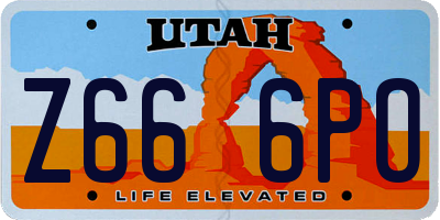 UT license plate Z666PO