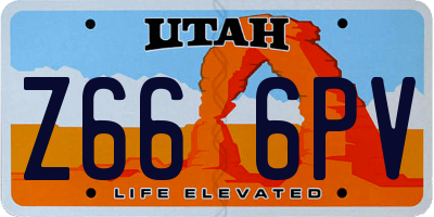 UT license plate Z666PV