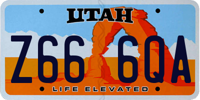 UT license plate Z666QA