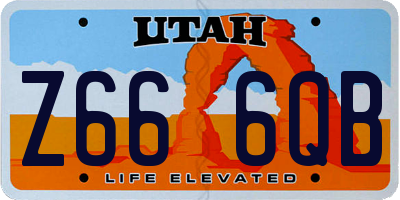 UT license plate Z666QB