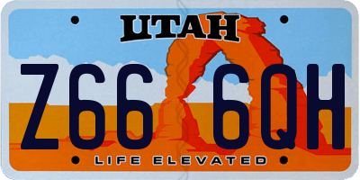 UT license plate Z666QH