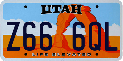 UT license plate Z666QL