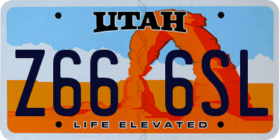 UT license plate Z666SL