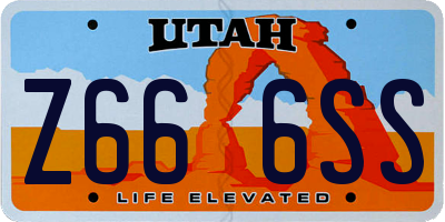 UT license plate Z666SS