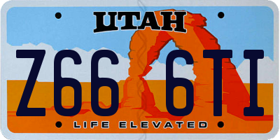 UT license plate Z666TI