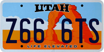 UT license plate Z666TS