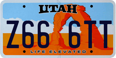 UT license plate Z666TT
