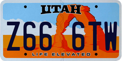 UT license plate Z666TW