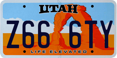 UT license plate Z666TY
