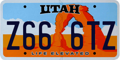 UT license plate Z666TZ