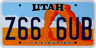 UT license plate Z666UB