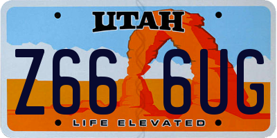 UT license plate Z666UG