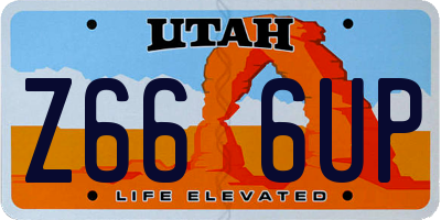 UT license plate Z666UP