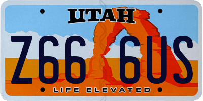 UT license plate Z666US