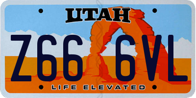 UT license plate Z666VL