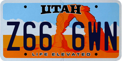 UT license plate Z666WN