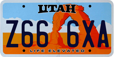 UT license plate Z666XA