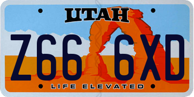 UT license plate Z666XD