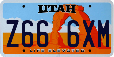 UT license plate Z666XM