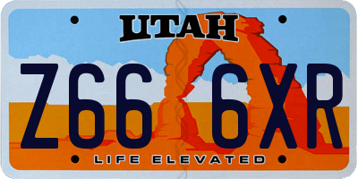 UT license plate Z666XR