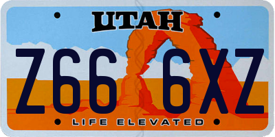 UT license plate Z666XZ