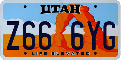 UT license plate Z666YG