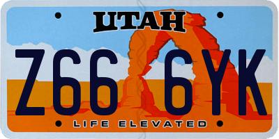 UT license plate Z666YK