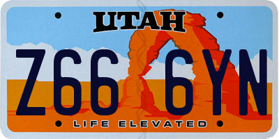 UT license plate Z666YN