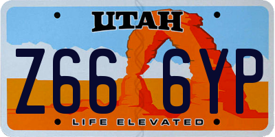 UT license plate Z666YP