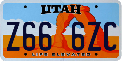 UT license plate Z666ZC