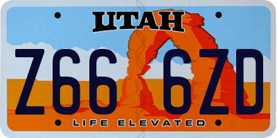 UT license plate Z666ZD