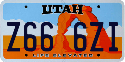UT license plate Z666ZI