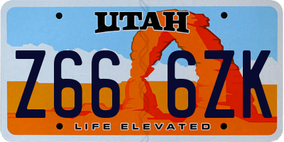 UT license plate Z666ZK