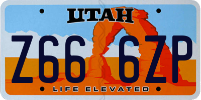 UT license plate Z666ZP