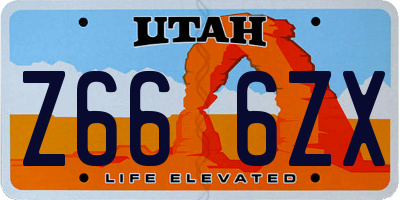 UT license plate Z666ZX