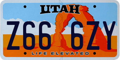 UT license plate Z666ZY