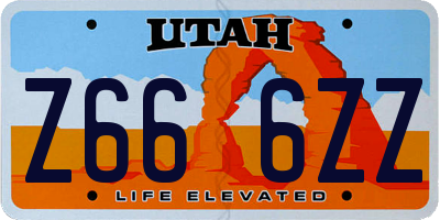 UT license plate Z666ZZ