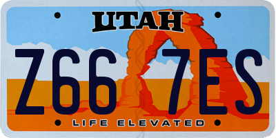 UT license plate Z667ES