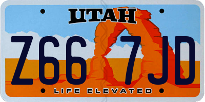 UT license plate Z667JD