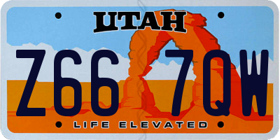 UT license plate Z667QW