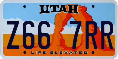 UT license plate Z667RR
