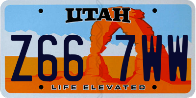 UT license plate Z667WW