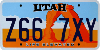UT license plate Z667XY