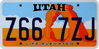 UT license plate Z667ZJ