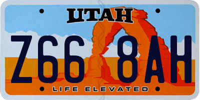 UT license plate Z668AH
